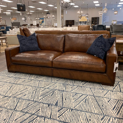 Leonardo 96" Top Grain Leather 2 Cushion Sofa - Daytona Antique