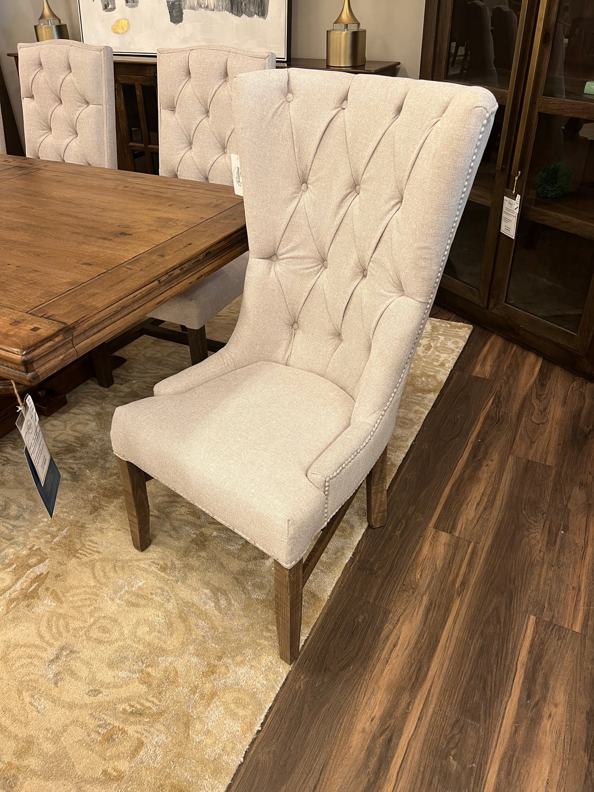 Morgan Tufted Dining End Chair - Sand + Earth