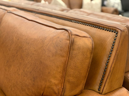 Wallace 68" Top Grain Leather 2 Cushion Loveseat - Diva Mustang - Classic Carolina Home
