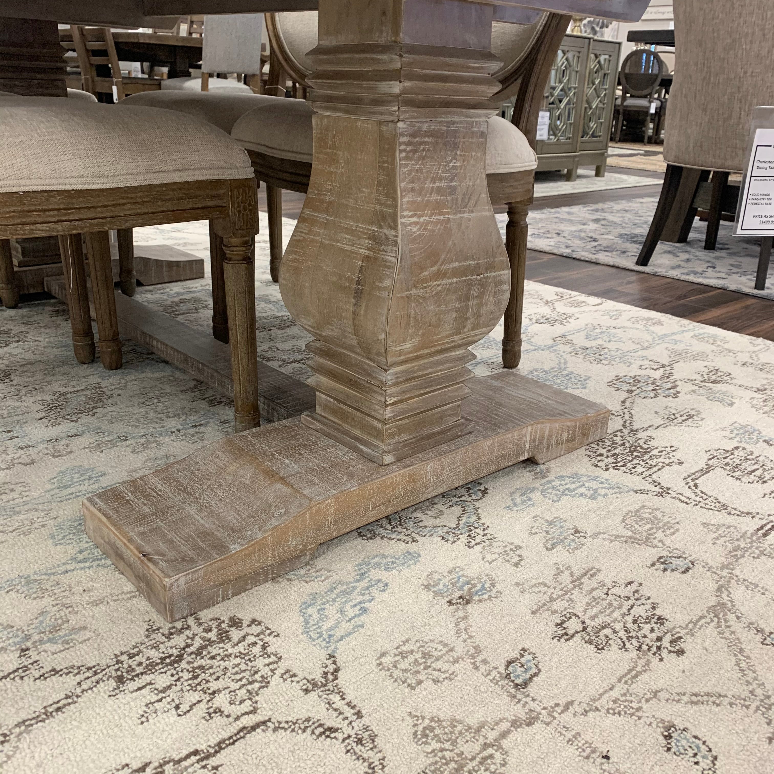 Charleston 84” Dining Table - Natural White Wash - Classic Carolina Home