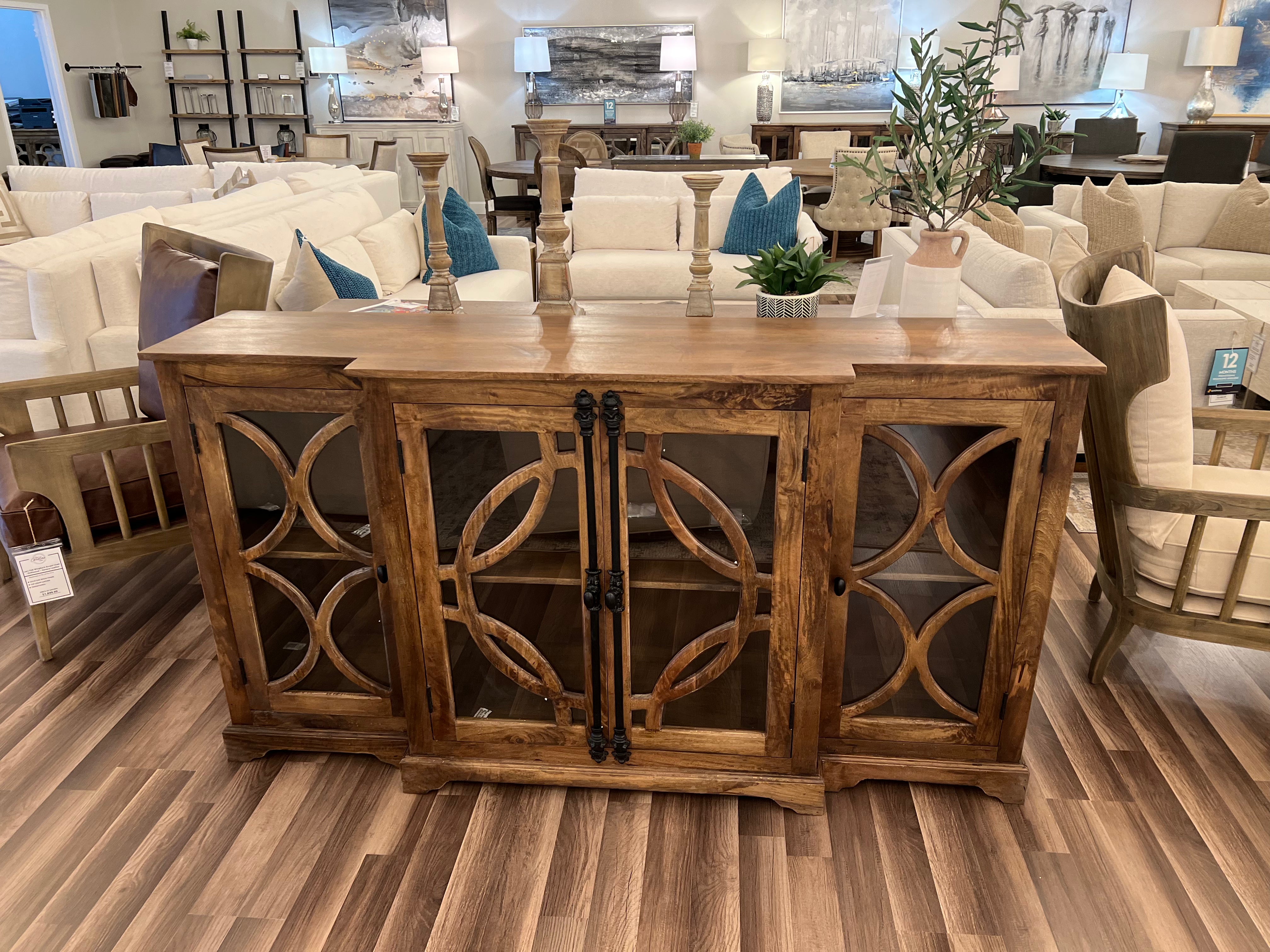 Wallace 72" 4 Door Breakfront Sideboard - Dark Ash