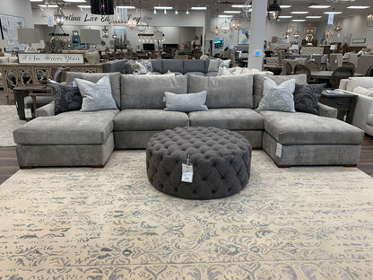 Hannah 159" Dual Chaise Sectional - Mink Metallic - Classic Carolina Home