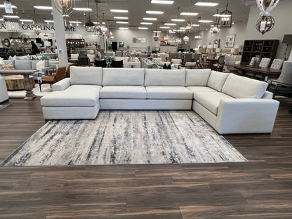 Gretchen Quick Ship 168” x 93" Sectional + Left Chaise - Crypton Quicksilver