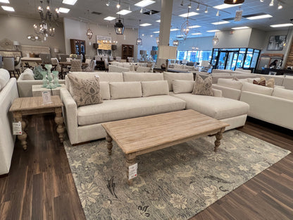 Glenda Quick Ship 130" Sofa + Right Arm Chaise - Cloud