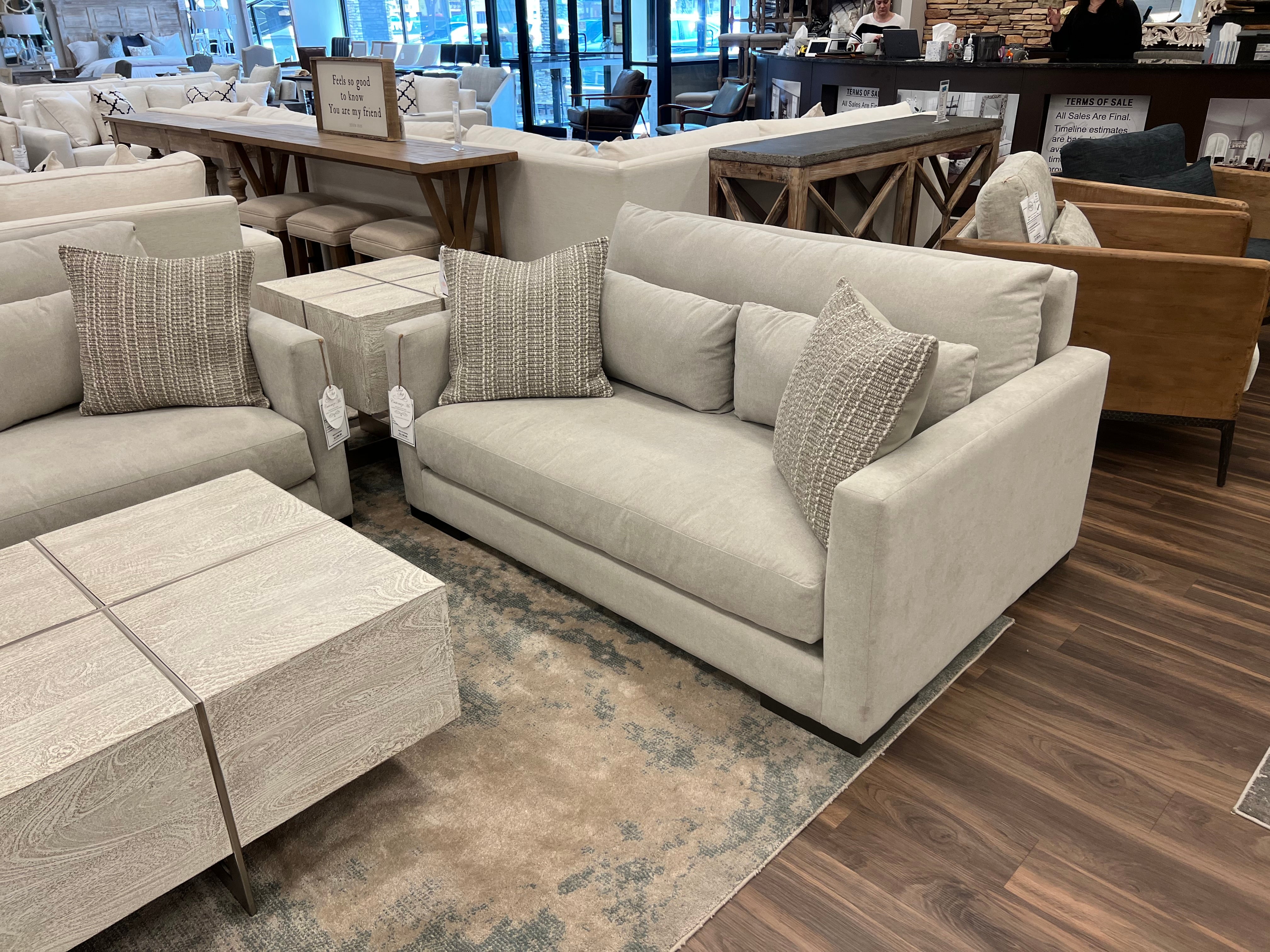 Gloria Express Ship 64" Bench Seat Loveseat - Platinum