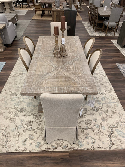 Charleston 84” Dining Table - Natural White Wash - Classic Carolina Home