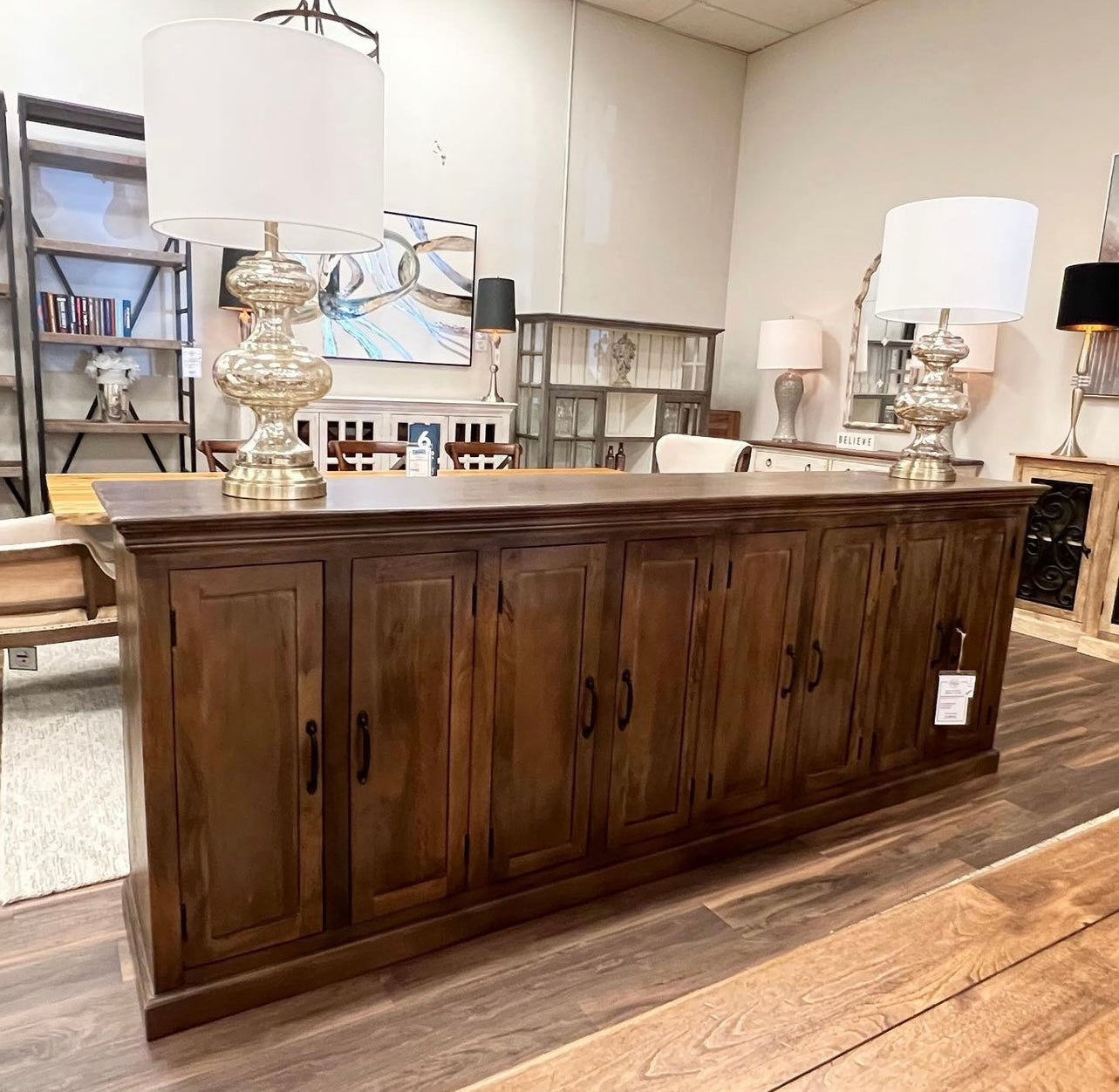 Ulysses 104" 8 Door Sideboard - Dark Ash