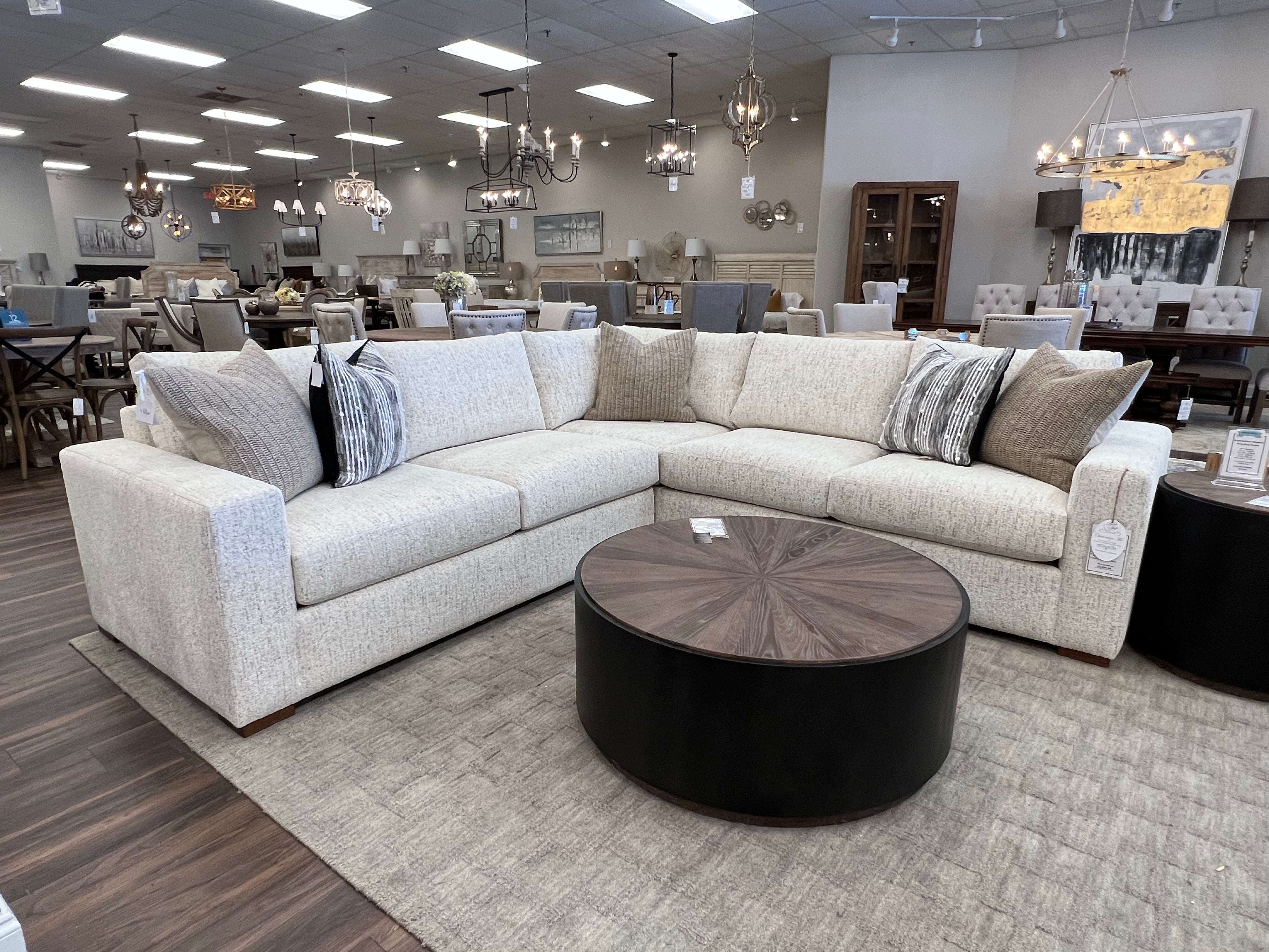 Gretchen Quick Ship 111" x 107" 5 Cushion Wide Track Arm Sectional - Snow Owl