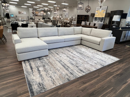 Gretchen Quick Ship 168” x 93" Sectional + Left Chaise - Crypton Quicksilver