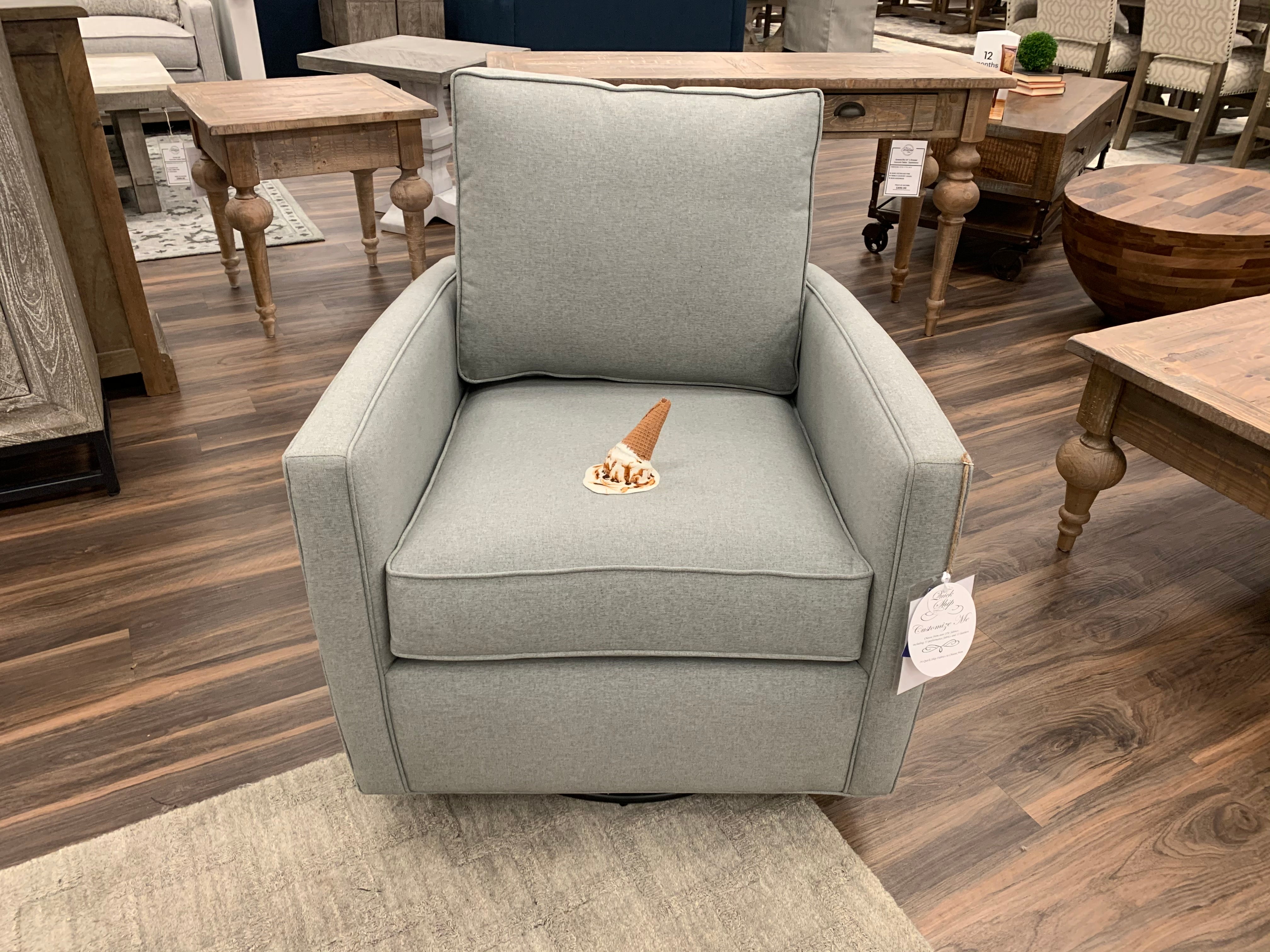 Matthew Quick Ship 30" Swivel Glider - Crypton Smoke - Classic Carolina Home