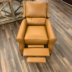 Thaddeus 34" Top Grain Leather Reclining Chair - Amadeus Whiskey
