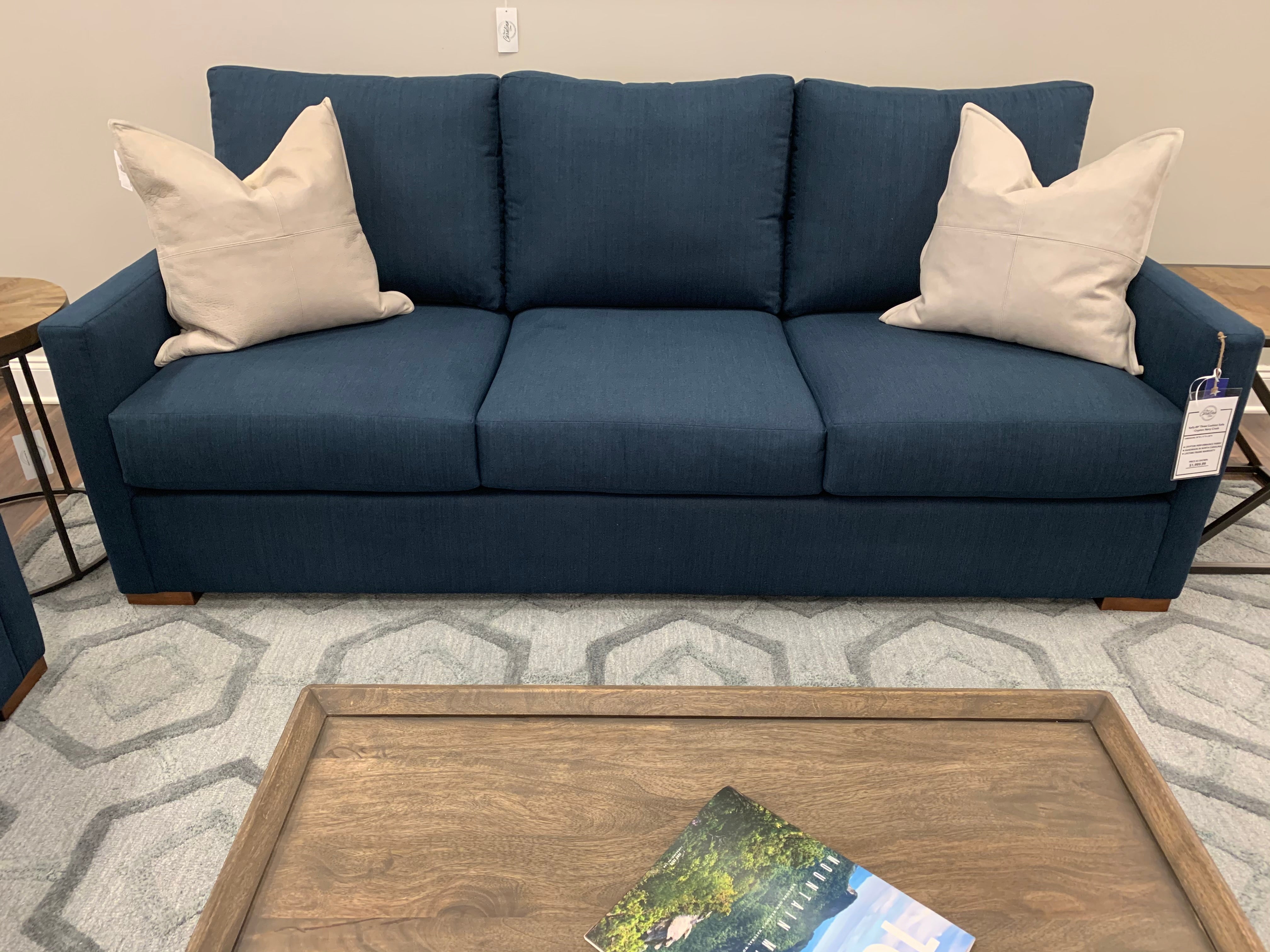 Kelly 89" Express Ship 3 Cushion Sofa - Crypton Navy Crush - Classic Carolina Home