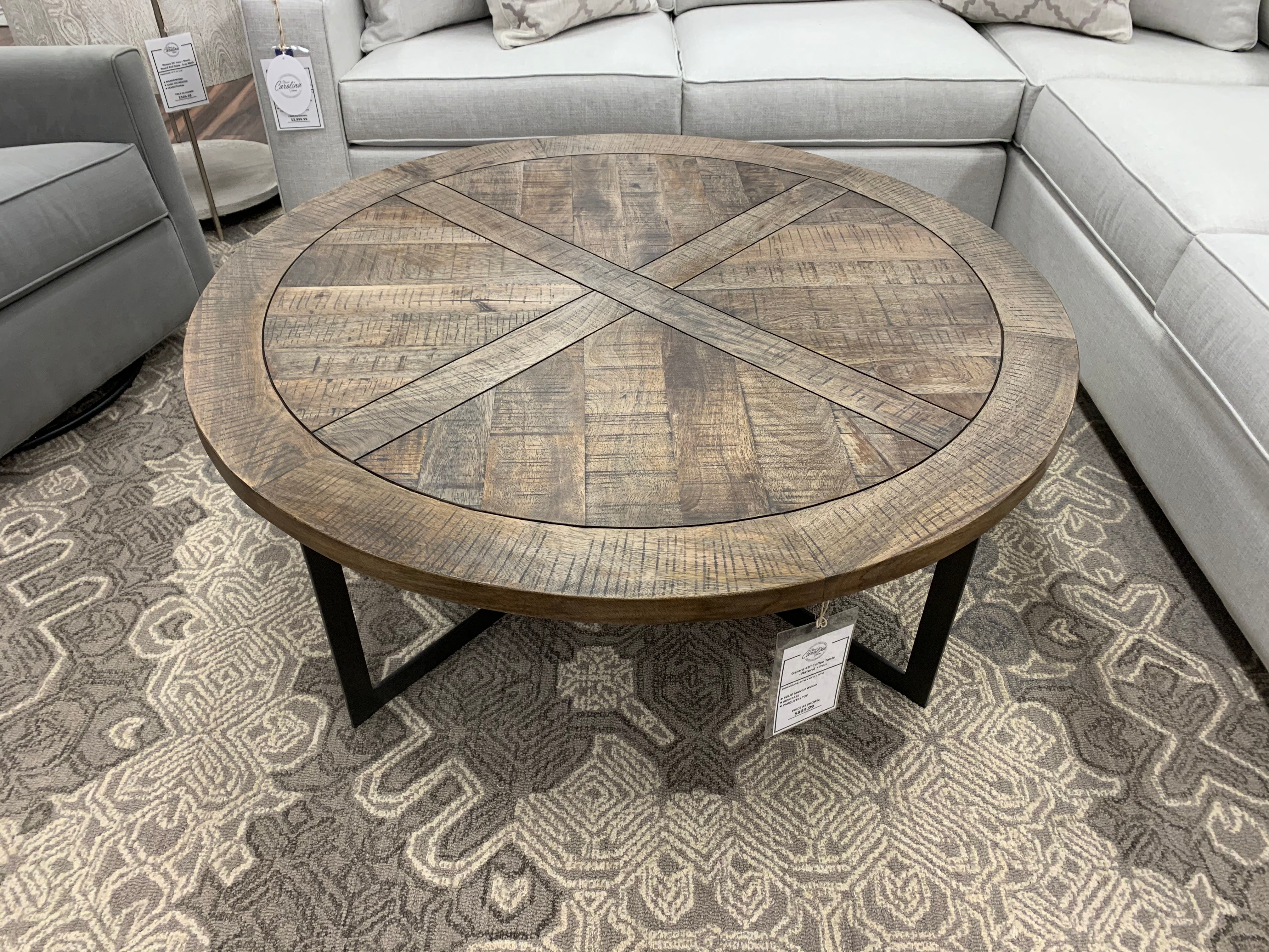 Gerard 48" Coffee Table - Natural + Iron - Classic Carolina Home