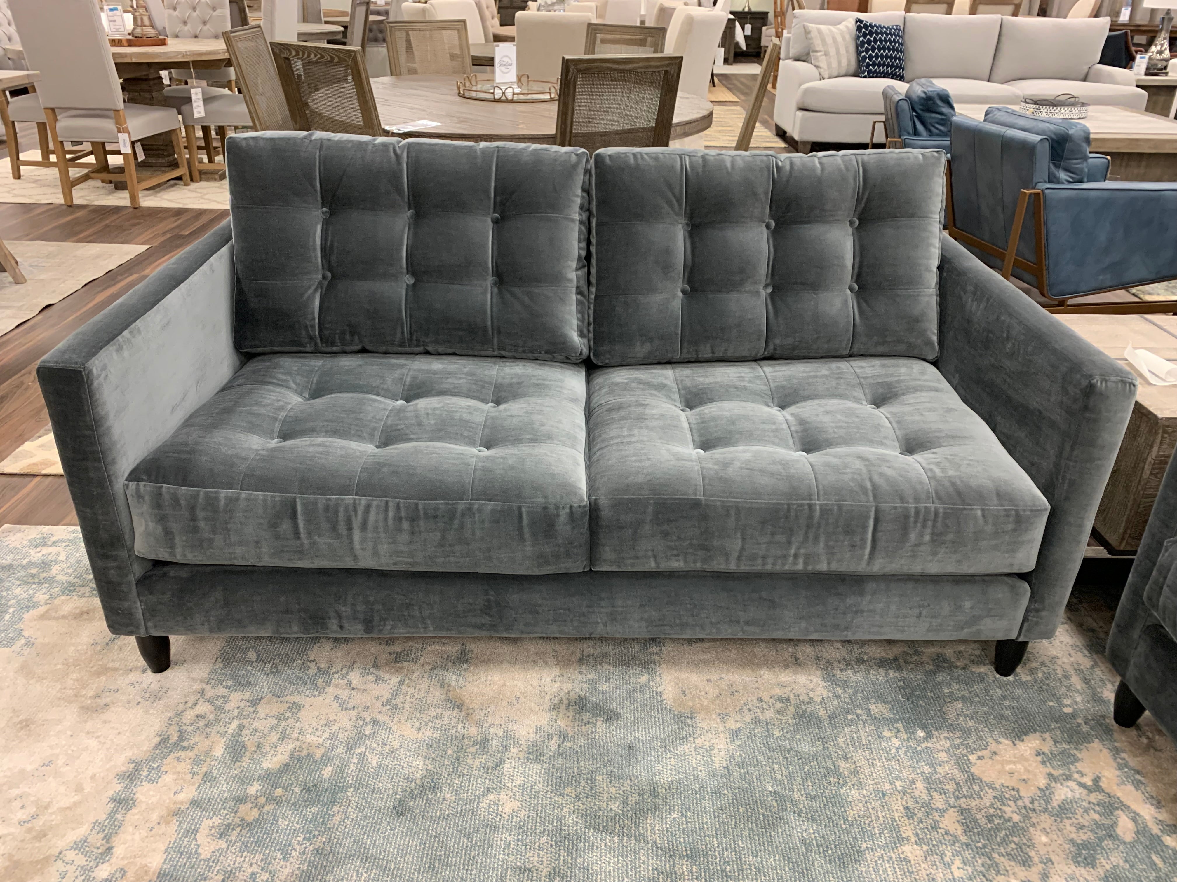 Josh Express Ship 70" 2 Cushion Loveseat - Steel Gray Velvet