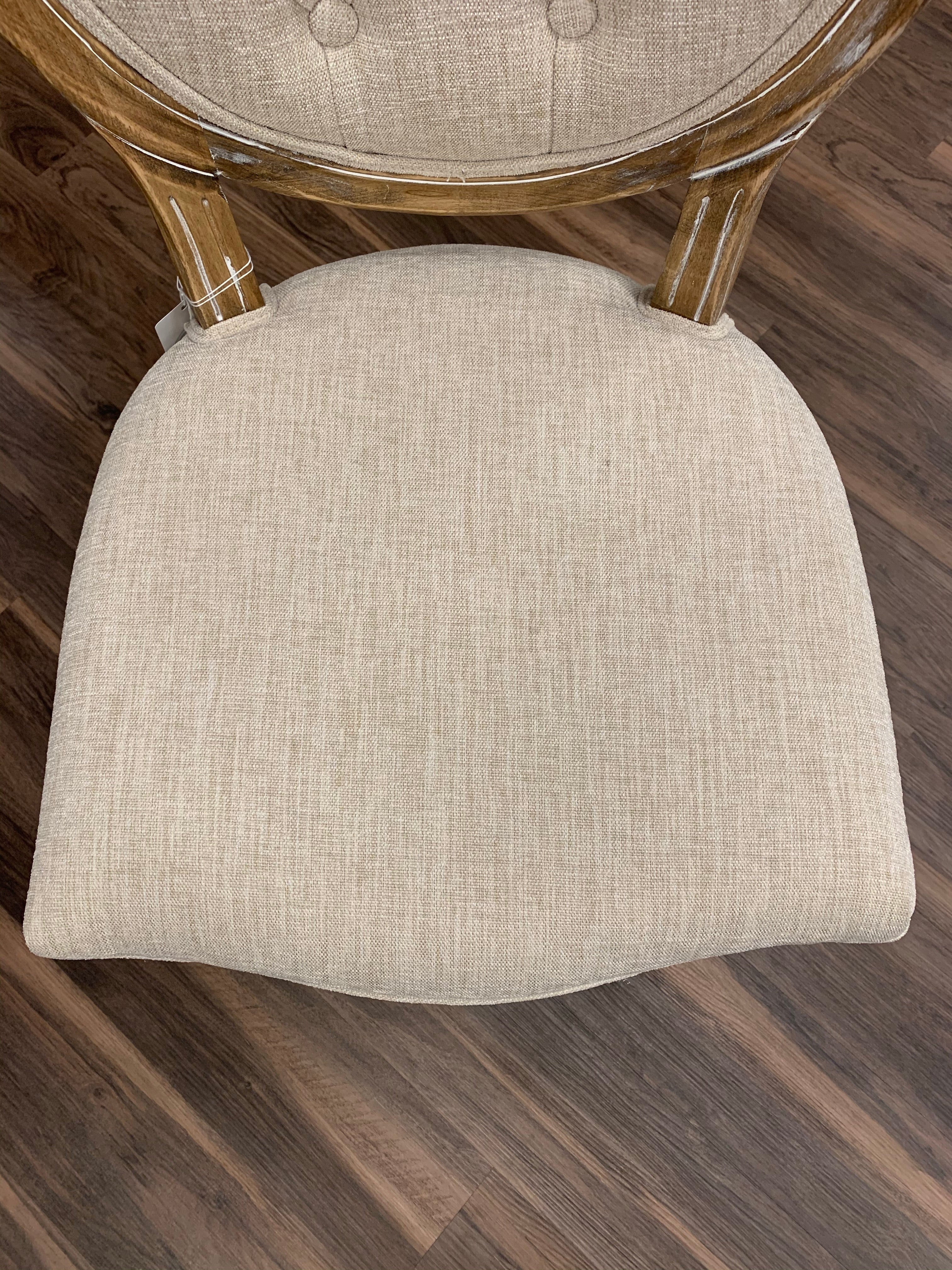 Gretchen Tufted Dining Chairs - French Linen + Natural - Classic Carolina Home