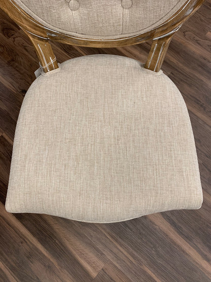 Gretchen Tufted Dining Chairs - French Linen + Natural - Classic Carolina Home