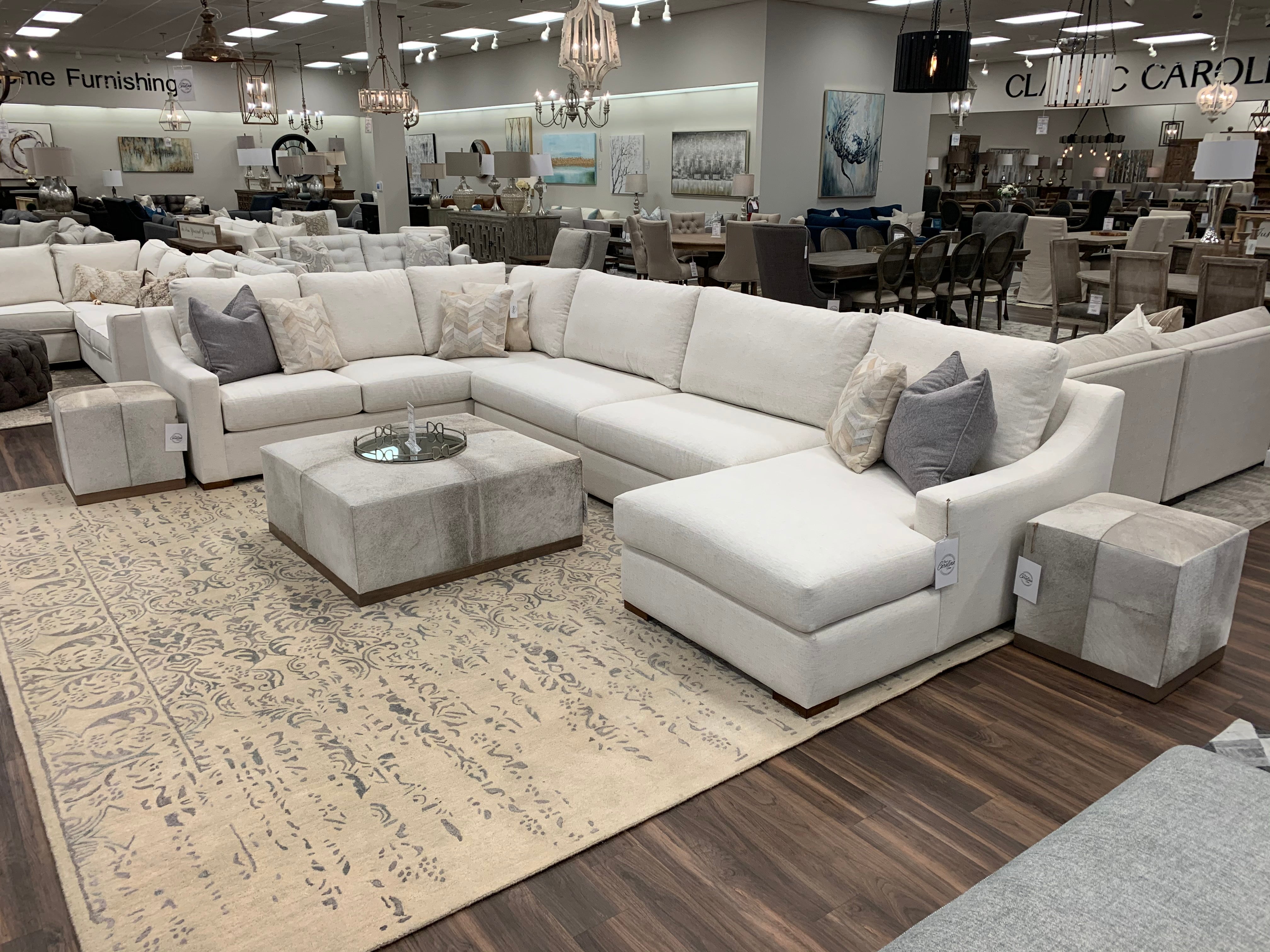 Hannah 171" x 99" Sectional with Left Seated Chaise - Crypton Natural Linen - Classic Carolina Home