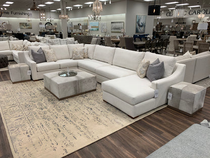 Hannah 171" x 99" Sectional with Left Seated Chaise - Crypton Natural Linen - Classic Carolina Home