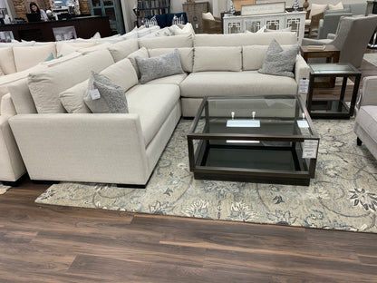 Glenda Quick Ship 104" x 104" Bench Cushion Sectional - Crypton Quicksilver - Classic Carolina Home