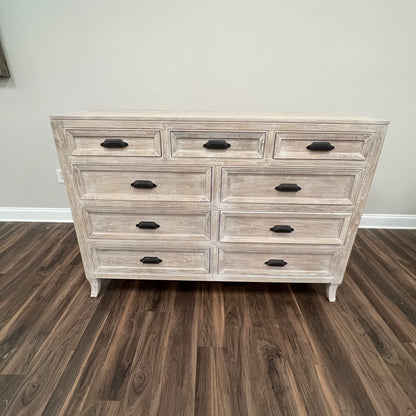 Sophia 60" 9 Drawer Dresser - Washed Blanca
