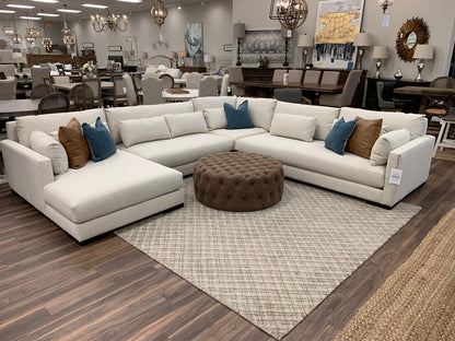 Gloria 144" x 130" Sectional w/Left Arm Facing - Crypton Quicksilver - Classic Carolina Home