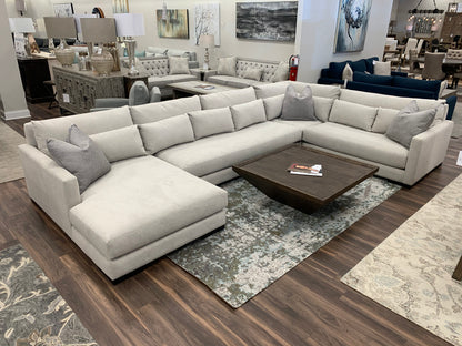 Gloria 170" x 104" Quick Ship Sectional w/LAF Chaise - Platinum - Classic Carolina Home