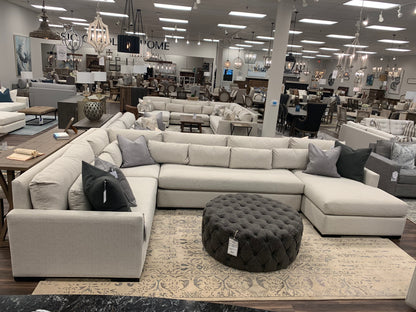 Glenda 170" x 104" Quick Ship Sectional w/Right Arm Facing Chaise - Crypton Quicksilver - Classic Carolina Home