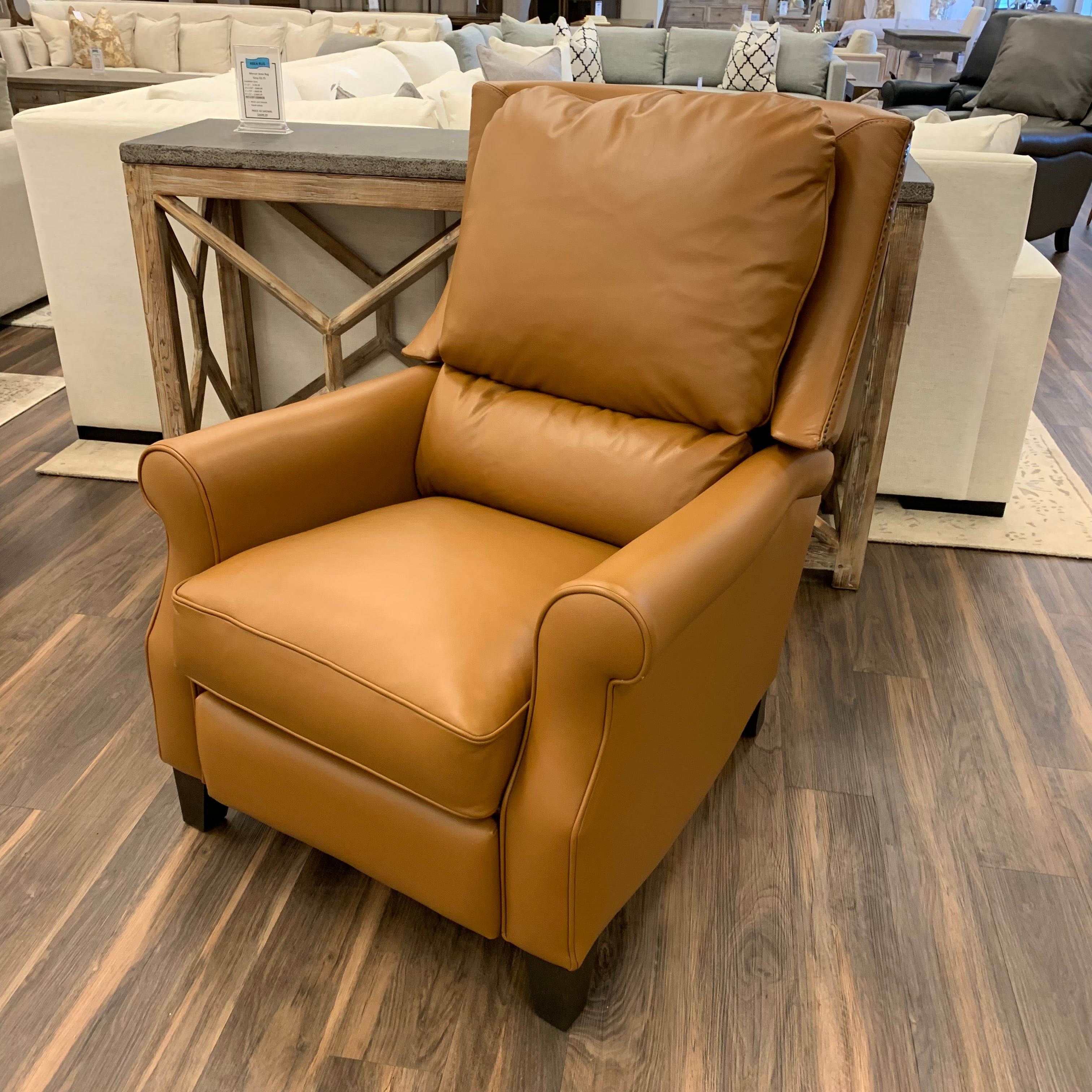 Thaddeus 34" Top Grain Leather Reclining Chair - Amadeus Whiskey