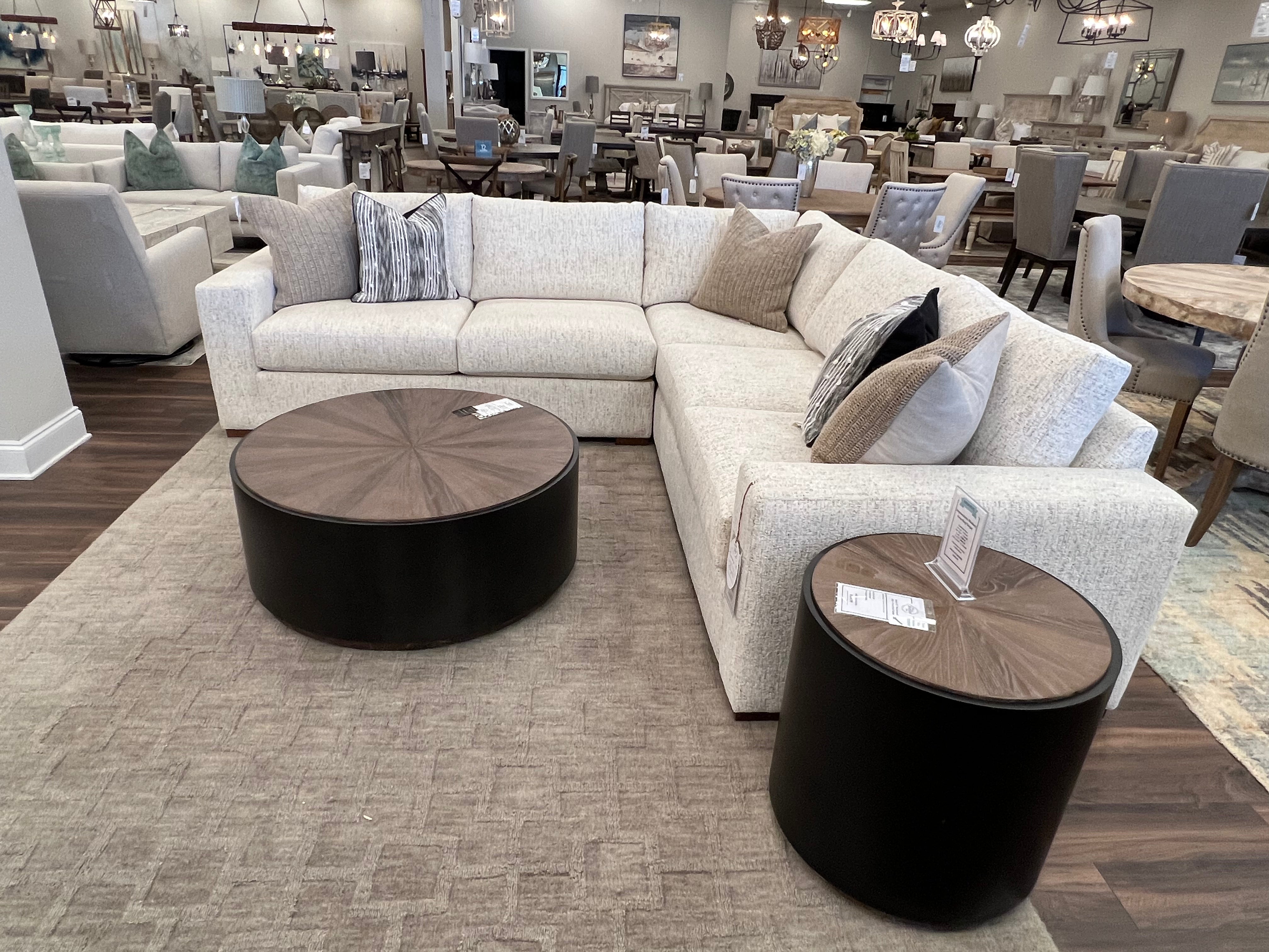 Gretchen Quick Ship 111" x 107" 5 Cushion Wide Track Arm Sectional - Snow Owl