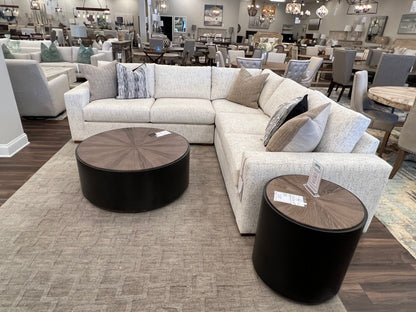 Gretchen Quick Ship 111" x 107" 5 Cushion Wide Track Arm Sectional - Snow Owl