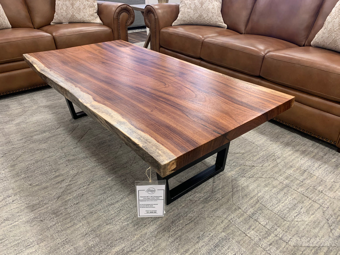 Fletcher 60" x 30" Guanacaste Live Edge Coffee Table - Classic Carolina Home