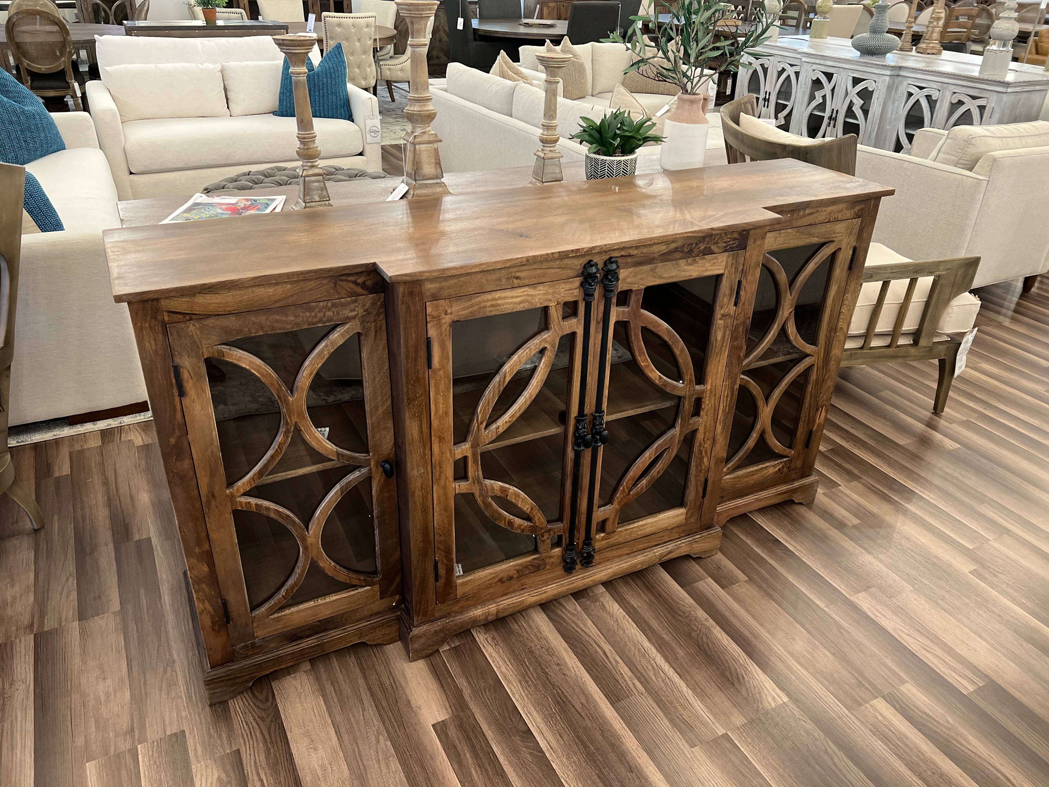 Wallace 72" 4 Door Breakfront Sideboard - Dark Ash