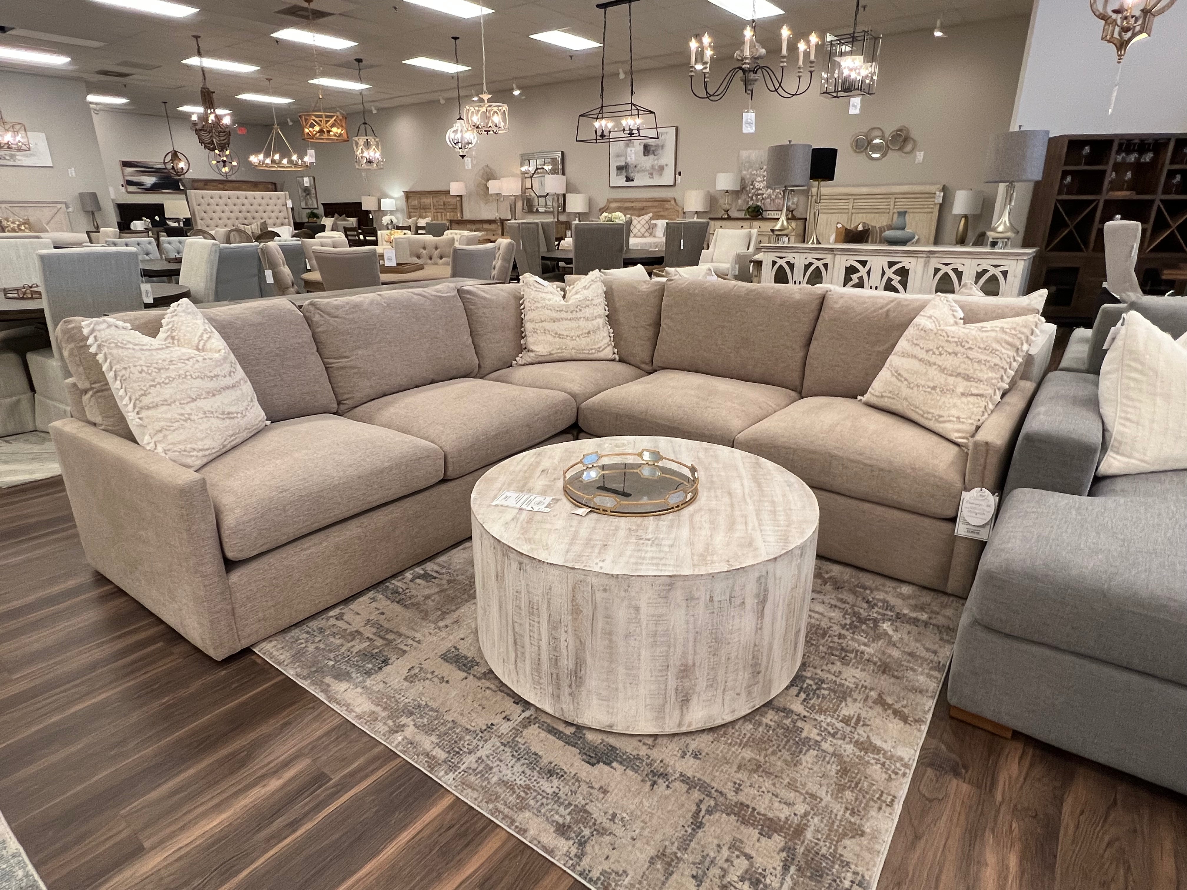 Ethan Quick Ship 107" x 107" 5 Trillium Cushion Sectional - Performance Oatmeal