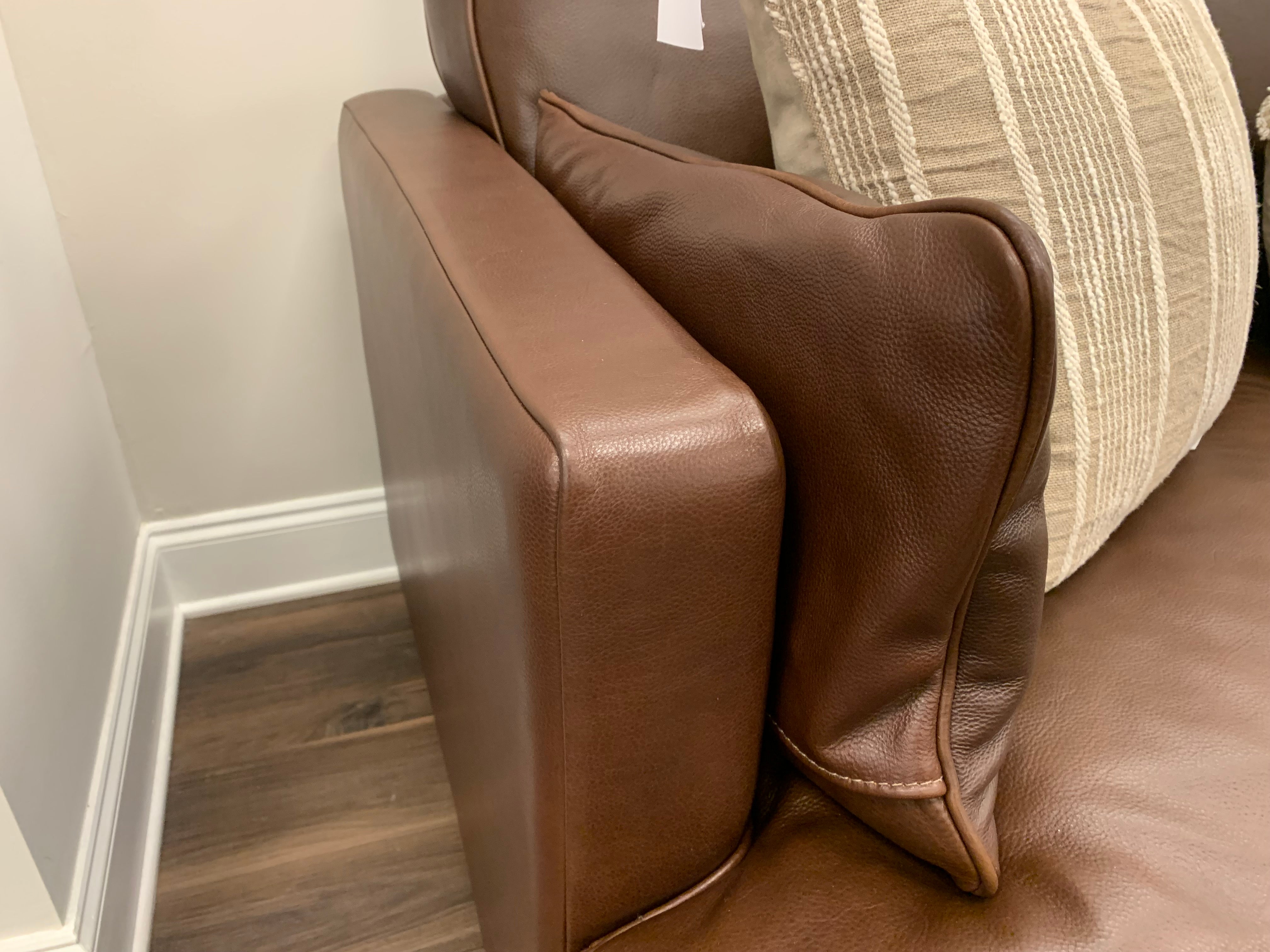 Franklin 90" Top Grain Leather 2 Cushion Sofa - Bravo Mahogany - Classic Carolina Home