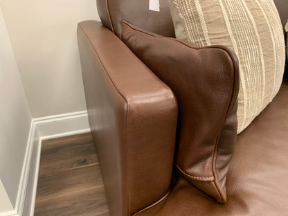 Franklin 90" Top Grain Leather 2 Cushion Sofa - Bravo Mahogany - Classic Carolina Home