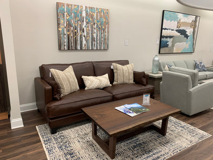 Franklin 90" Top Grain Leather 2 Cushion Sofa - Bravo Mahogany - Classic Carolina Home