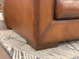 Leonardo 96" Top Grain Leather 2 Cushion Sofa - Daytona Antique
