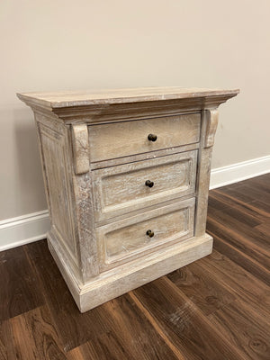 Alicia 27" 3 Drawer Nightstand - Washed Blanca
