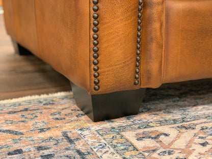 Wallace 68" Top Grain Leather 2 Cushion Loveseat - Diva Mustang - Classic Carolina Home