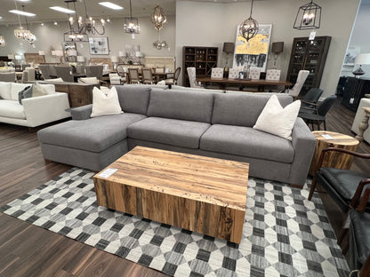 Gretchen Quick Ship 135" Wide Track Arm Sofa + Left Chaise - Performance Graphite