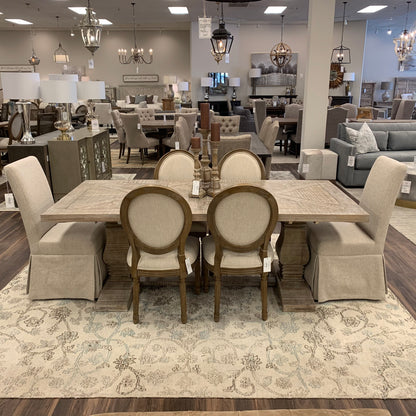 Charleston 84” Dining Table - Natural White Wash - Classic Carolina Home