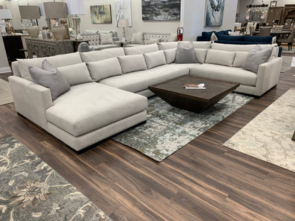 Gloria 170" x 104" Quick Ship Sectional w/LAF Chaise - Platinum - Classic Carolina Home