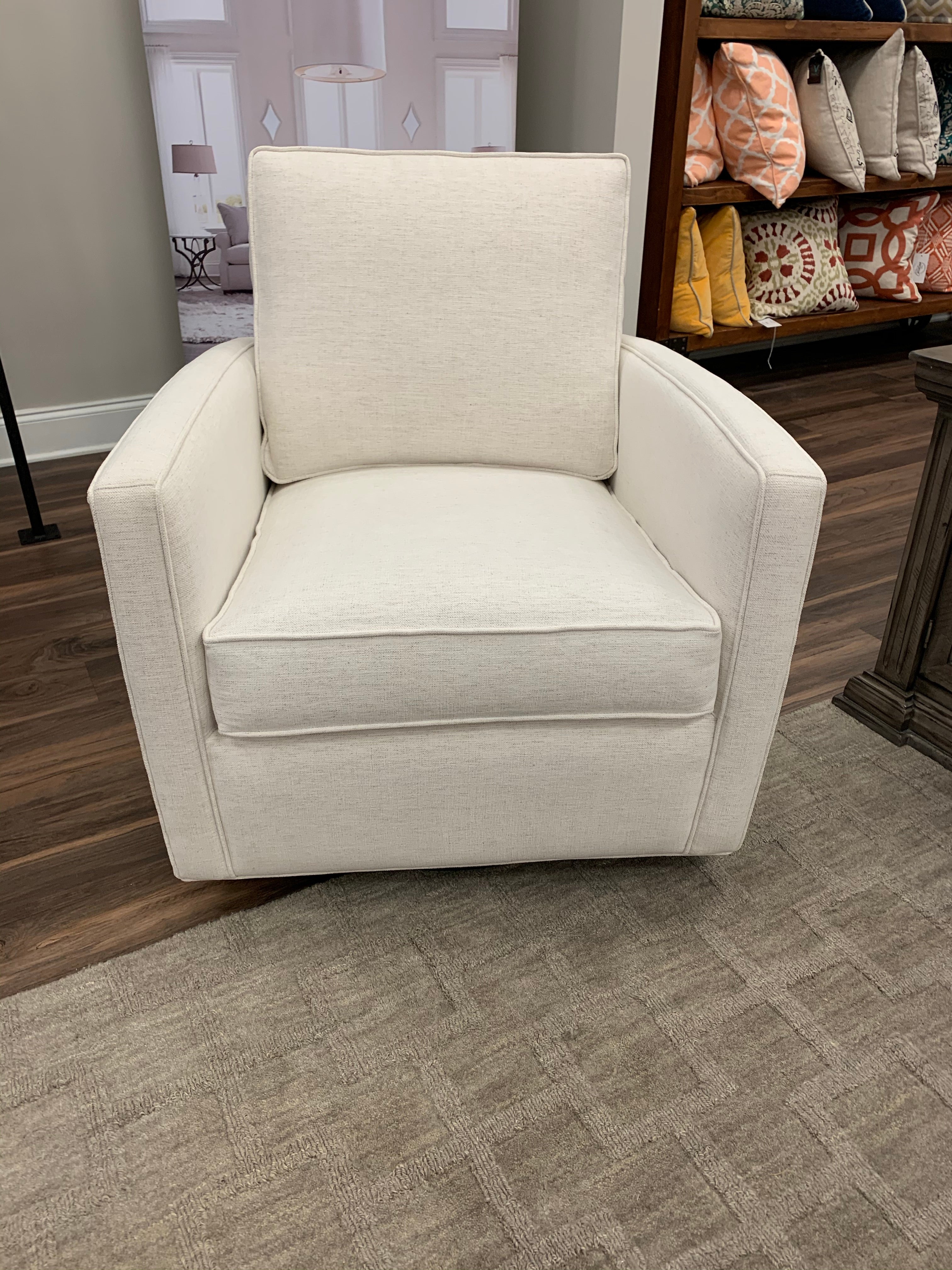 Matthew Quick Ship 30" Swivel Glider - Crypton Natural Linen - Classic Carolina Home