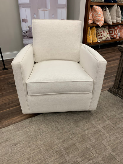 Matthew Quick Ship 30" Swivel Glider - Crypton Natural Linen - Classic Carolina Home