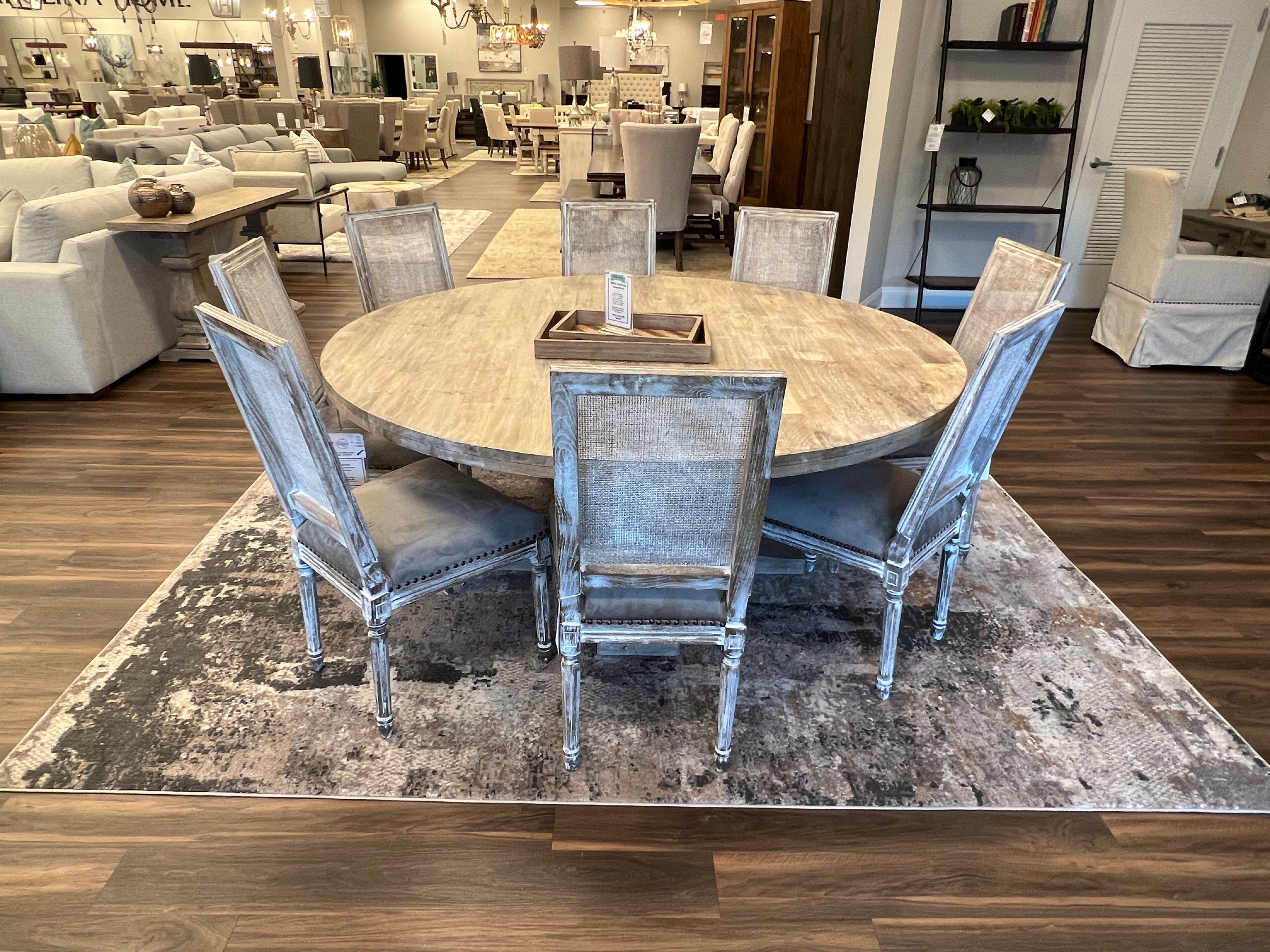 Sardis 72" Round Dining Table - Sand Wash