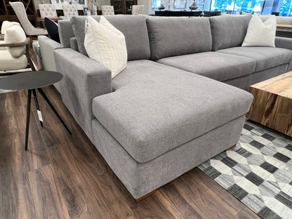 Gretchen Quick Ship 135" Wide Track Arm Sofa + Left Chaise - Performance Graphite