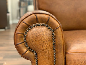 Wallace 68" Top Grain Leather 2 Cushion Loveseat - Diva Mustang - Classic Carolina Home