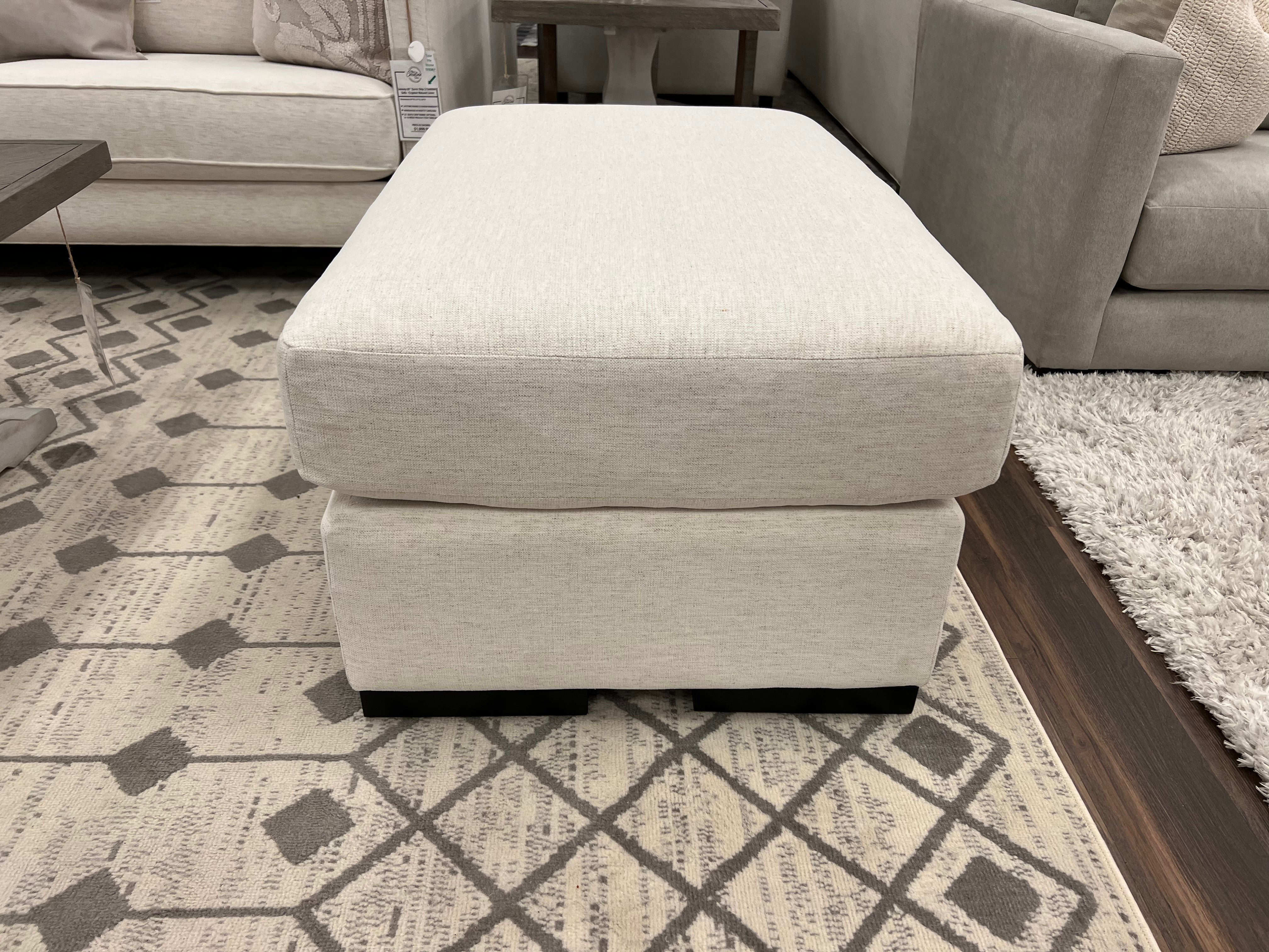 Glenda Quick Ship 41" Ottoman - Crypton Natural Linen