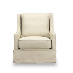 Kiley 32" Down Swivel Chair - Natural Linen - Classic Carolina Home