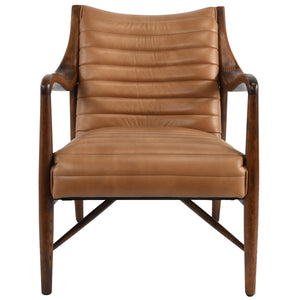 Kenrick 28" Top Grain Leather Club Chair - Toffee - Classic Carolina Home